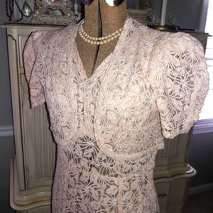 VINTAGE ART DECO STYLE LONG LACE DRESS AND…